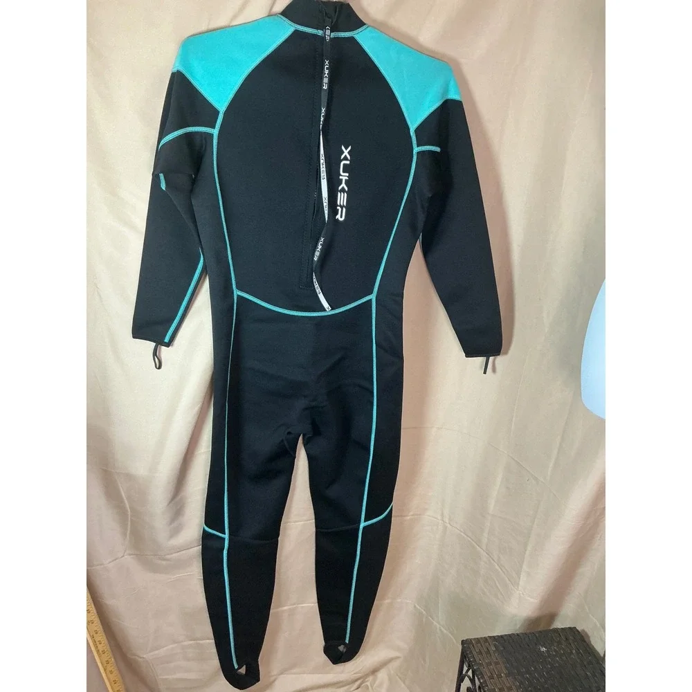XUKER Wetsuit Women XL Black Teal Excellent 2mm Neoprene Full Body Long Sleeve